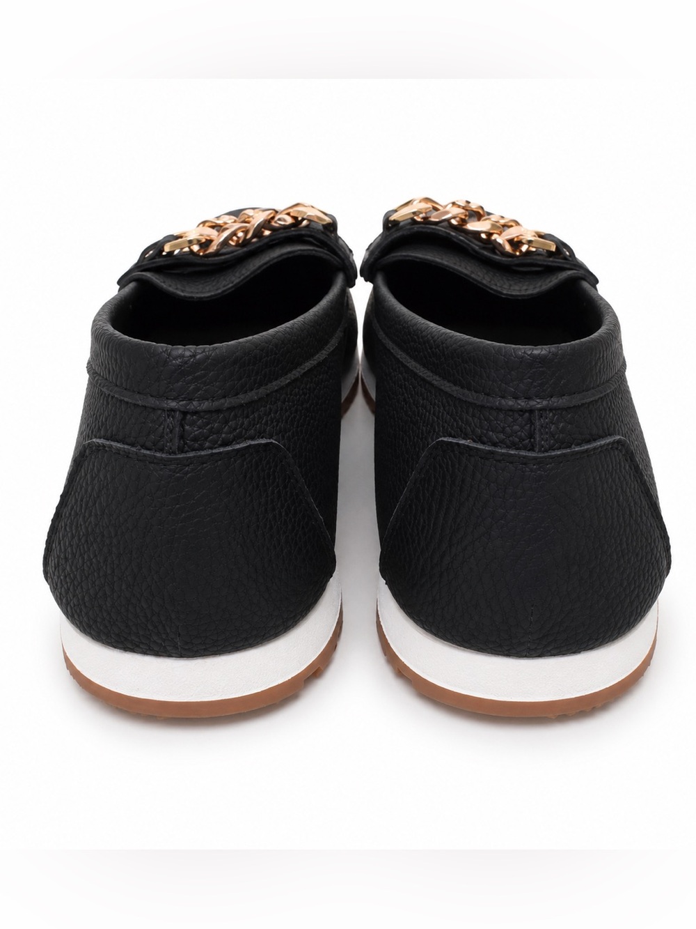 Rongen | Black Gold Chain Loafers Platform Lug Sole Slip On Shoes Size 39 - Picture 3 of 9
